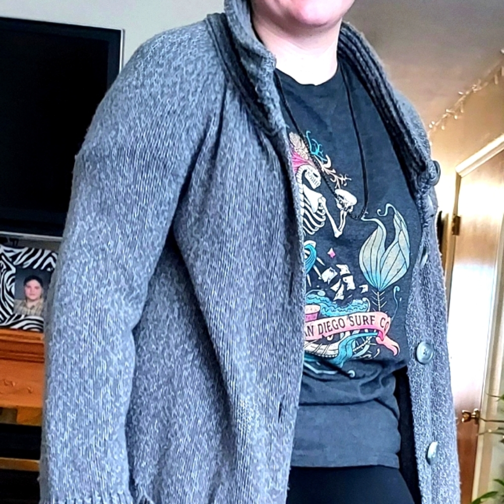 Old Navy Grey Bulky-knit Sweater